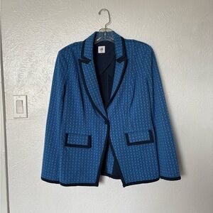 CAbi Blue scholarship Patterned and textured Blazer size Medium